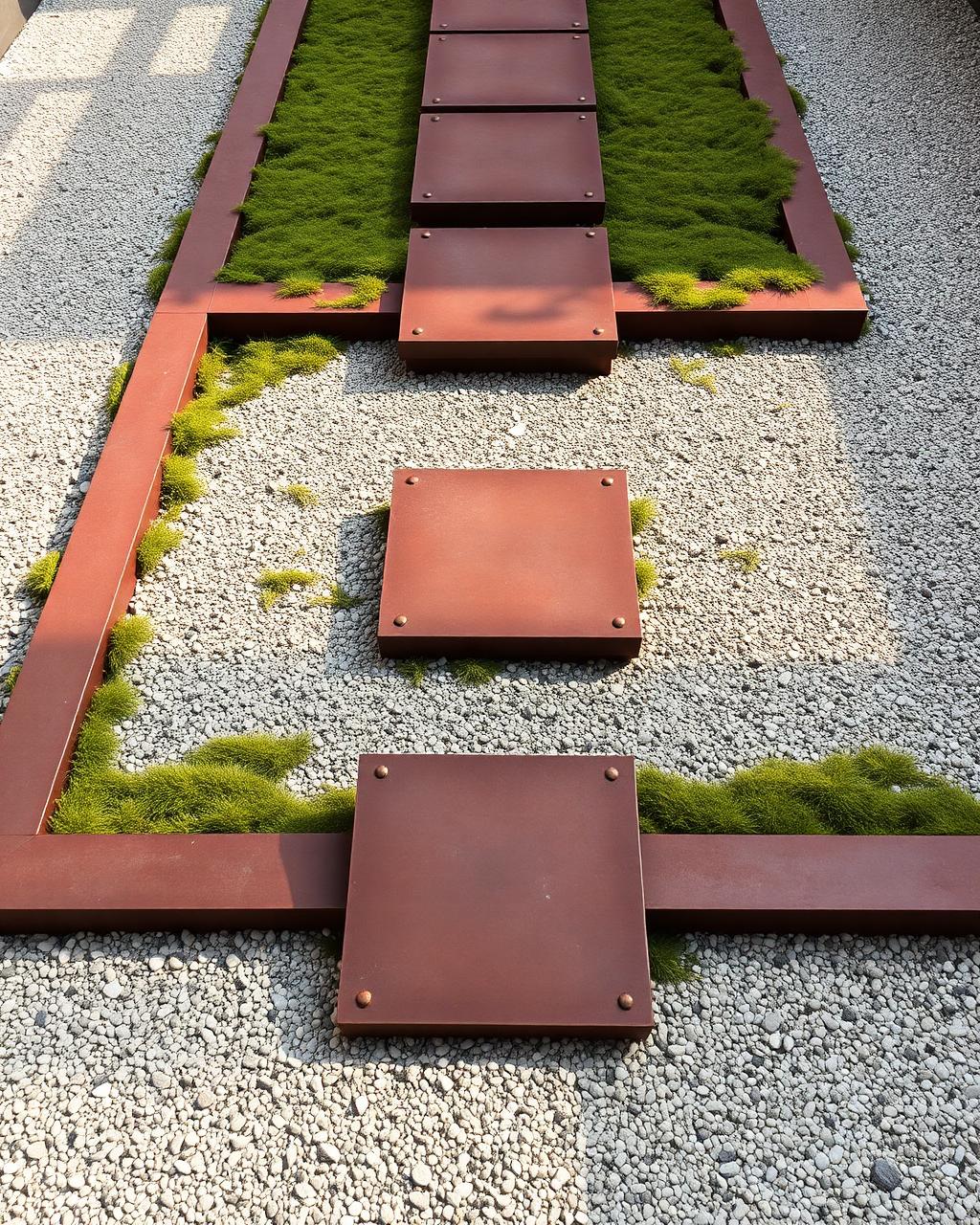Passos de jardí en acer corten — lloses 30, 40 o 50 cm de costat